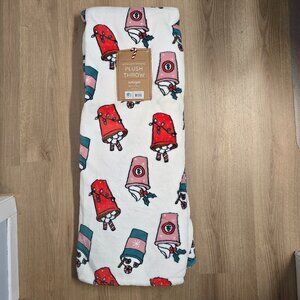 NWT Holiday Drinks Plush Throw